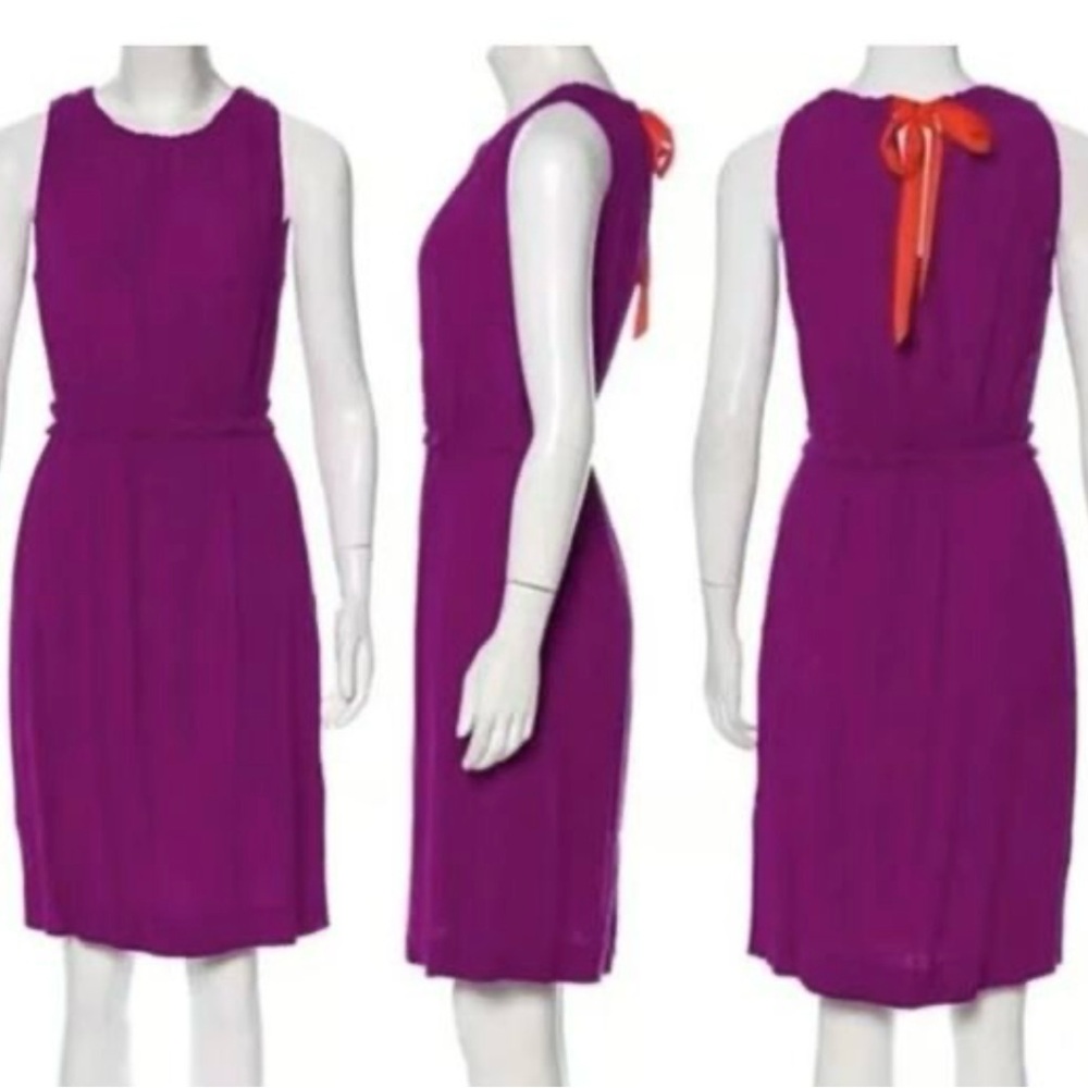 Kate Spade Purple Midi Dress with Orange Accent